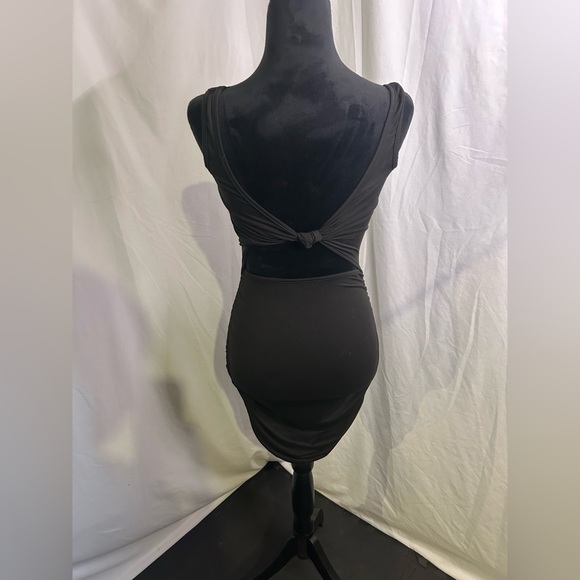 Black BodyCon Mini Dress Small No Brand Stretchy Versatile - Picture 3 of 13